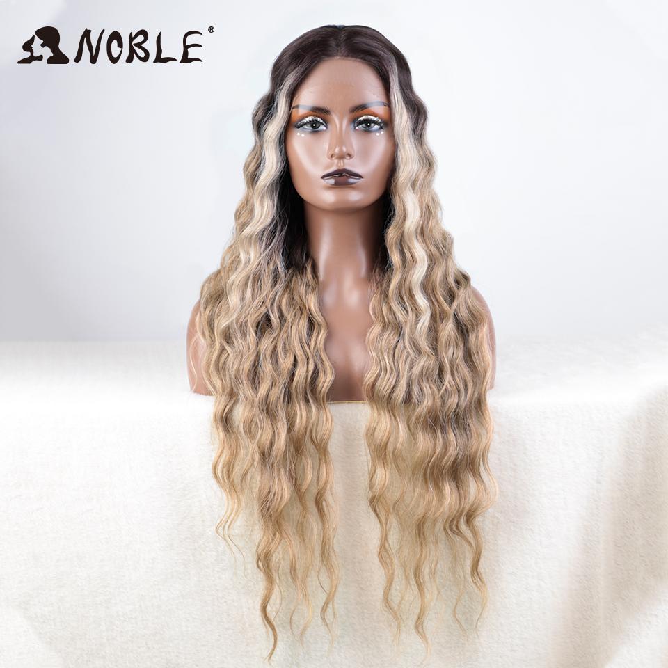 Perruque en Dentelle Synthétique Noble pour Cosplay 30-40 Pouces Longue Perruque Ondulée Perruque Blonde Ombrée Perruque en Cheveux Synthétiques Perruques Pour Femmes Noires Perruque en Dentelle