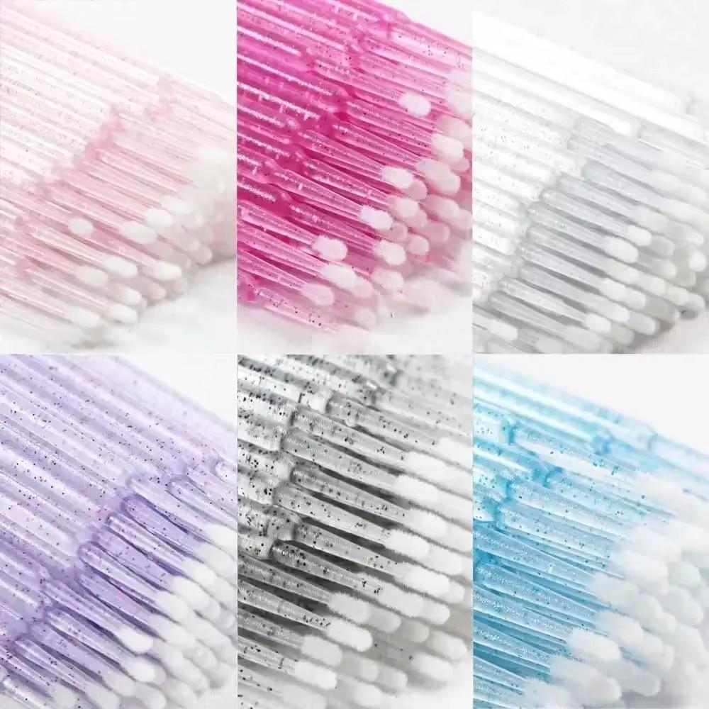 Lot de 100 micro-brosses jetables durables pour extensions de cils, applicateurs de colle pour cils, coton-tige de nettoyage, outils de maquillage