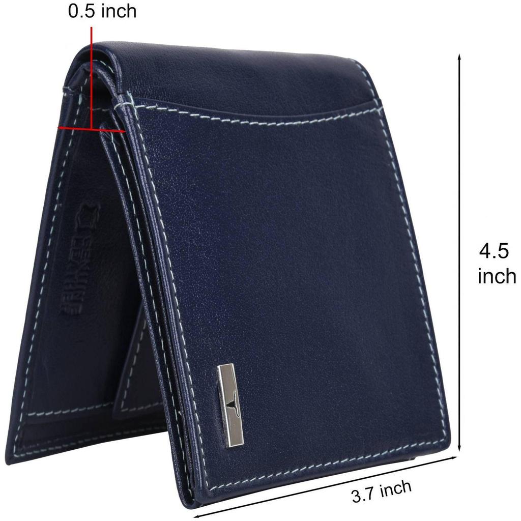 Men Casual Genuine Leather RFID Wallet - Regular Size  (6 Card Slots)