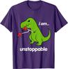 I Am Unstoppable T-Rex  Dino Cool Cute Humor Funny T-Shirt Tshirts Tops Tees New Design Cotton Hip Hop Gift Men's
