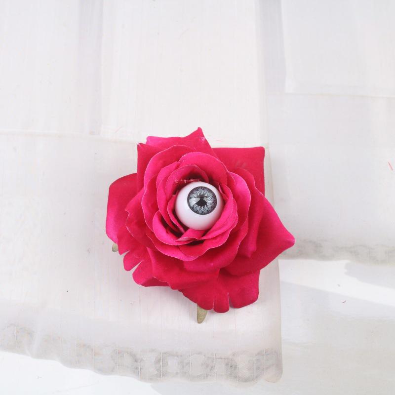 

Dark Gothic Eyeball Rose Hair Clip - Lolita & Retro Styles рожевий червоний колір