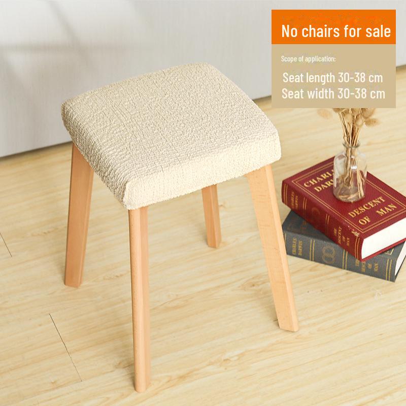 Elastic Square Stool Chair Cover for All Seasons - Modern Simple Design for Home, Office, Dining Table, and Wooden Chairs