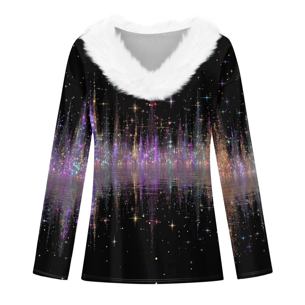 Long Sleeve Shirts For Women Cute Tops Christmas Prints Tees Blouses Casual Plus Size Basic Tops Pullover
