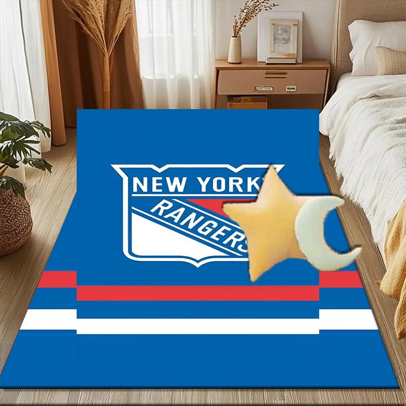 New York Crest Floor Mat for Living Room, Game Rooms, Office, Bedroom, Office Floor Mat Playful Design, Christmas Fan Gifts