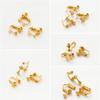 10pcs 14K/18K Gold Color Plated Brass Round Head Screw Ear Clip DIY Clip On Earrings Parts Ear Clips Jewelry Findings Supplies