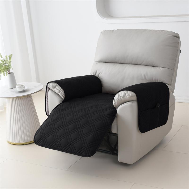 

1 Seater Recliner Sofa Seat Covers with Pocket Quilted Couch Recliner Cover Anti-dirty Armchair Slipcover for Living Room