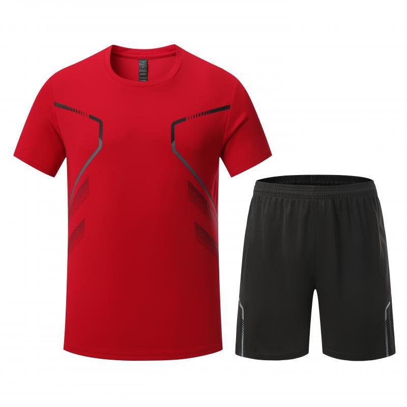 Summer quick-drying short-sleeved sports suit, running suit, comprehensive training suit, quick-drying, cool and comfortable short-sleeved shorts whol