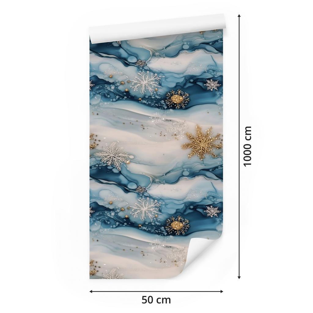 Ink Wallpaper Light Gray, Blue, Turquoise and Gray 50x1000