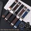 Pro Ulysse Nardin Silikonový gumový řemínek k hodinkám 263 DIVER Zakřivený konec Řemínek Černý Hnědý Modrý 22mm Vodotěsný pásek hodinky Náramky