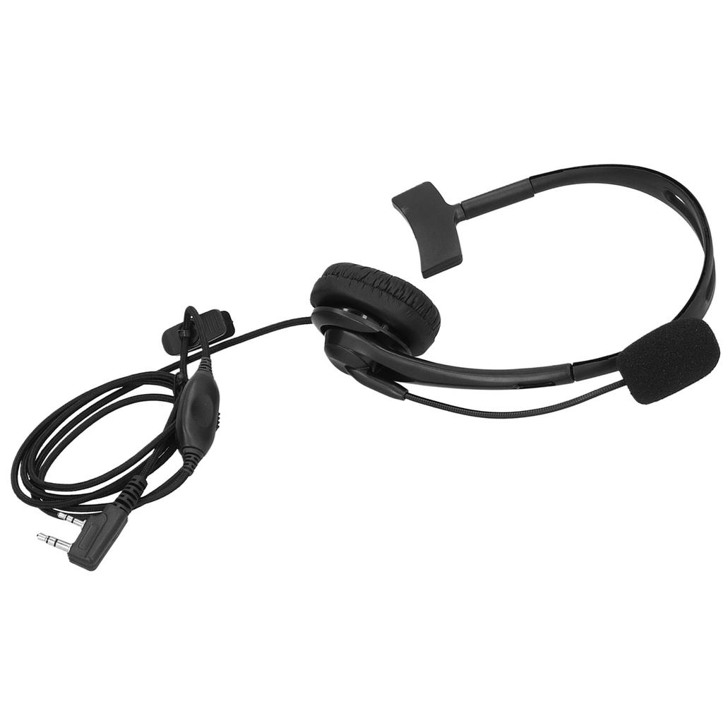 KHead Walkie Talkie Headsett med Mikrofon for VOX-funksjon Enkeltsidig for Kenwood KPG27D THD7