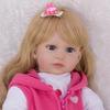 KEIUMI Cute 60 cm Reborn Dolls Cloth Body Baby Touch Soft Newborn Babies Doll Gold Curls Kids Playmates Girl Chrismtas Birthday Gifts