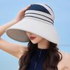 Summer empty top sun hat, large brim foldable all-round purple line sun protection 25 new models