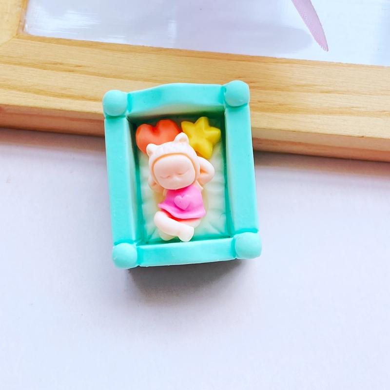 6pcs New Mixed Cute Mini Simulated Crib Flat Back Cabochon Crafts Clothing DIY Scrapbooking Accessories