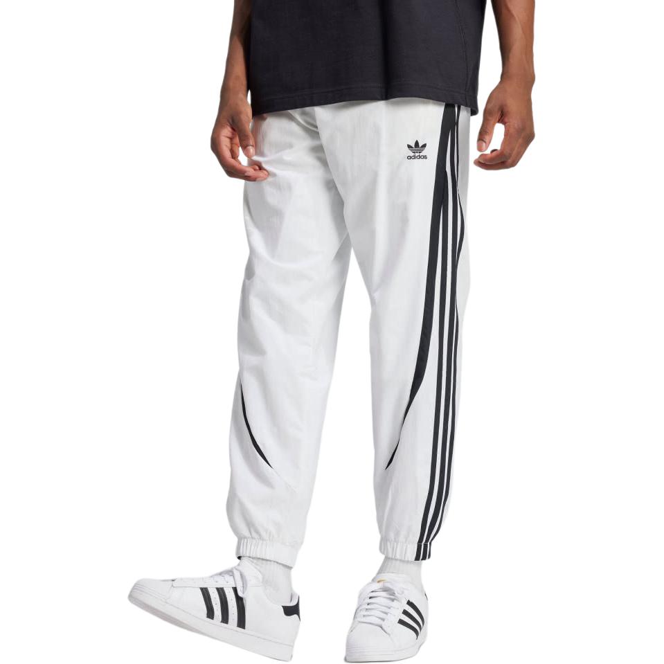 Adidas Originals Retro Sport Side Stripe Drawstring Casual Knit Joggers Men Joggers White Black IZ4830