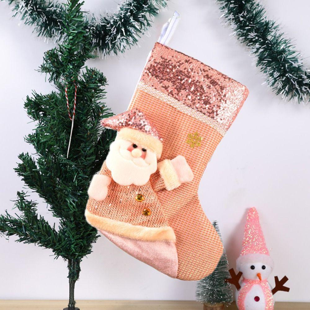 Large Capacity Christmas Stocking Exquisite Xmas Tree Ornament Gift Christmas Hanging Socks Xmas