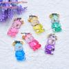 Gradient Resin Transparent Bear Earrings & Necklace with Star Sequins - DIY Jewelry Accessories