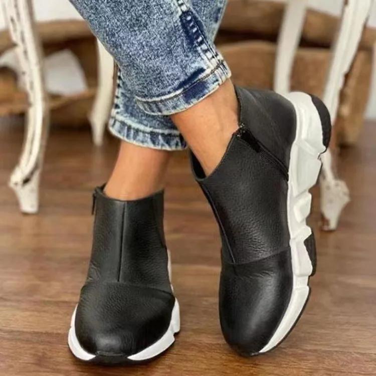 Fashion Women Arch Spupport Boots Short Plush Warm Femme Boots Winter Waterproof Women Shoes Ankle PU Women Boots