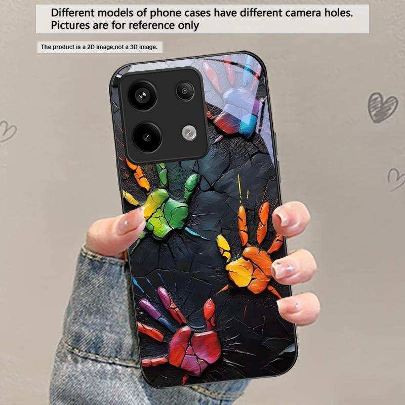 

Animal Footprint Stone For Redmi Note 14 Pro+ 13 Pro 8 9 9S 12S 10 Pro 11 12 13C 14C A3 12 13 K60 Ultra Black Glass Phone Case Redmi Note 10 Pro