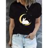 Women'S Summer Short-Sleeve Printed T-Shirts, Fashionable and Casual, Machine-Washable Comfortable Fit 2D Flat Printing