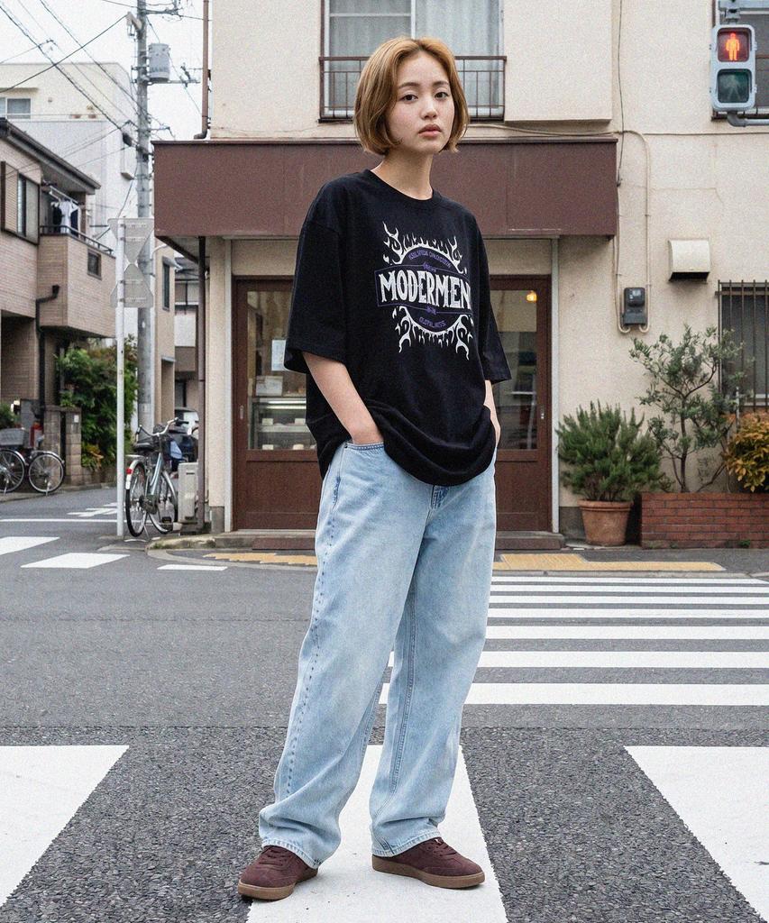 MODERMENT Real Overfit Blaze Short Sleeve T-Shirt [Black]
