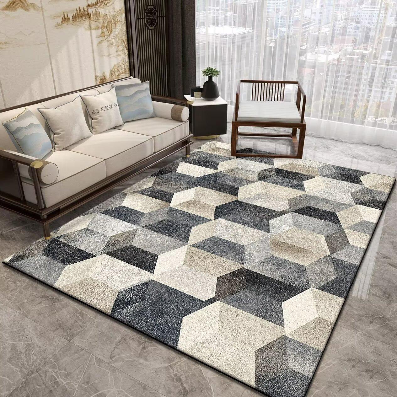 

Honeycomb Geometric Area Rugs Non-slip Soft Floor Mat for Living Room Bedroom Children Tatami Abstract Home Sofa Carpet 60*90cm