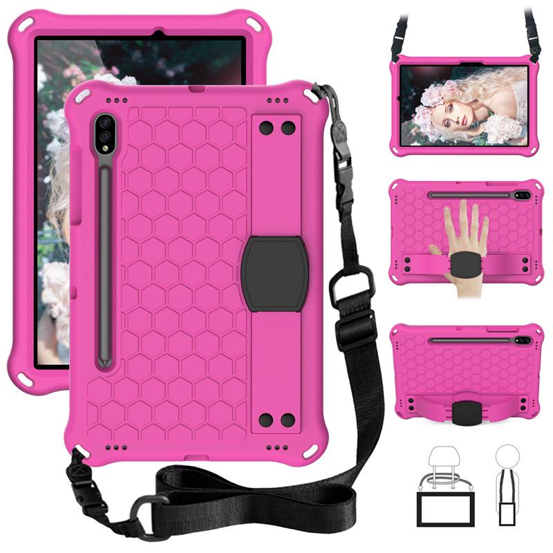 Samsung S9/S8 Tablet EVA Protective Case for Kids - Honeycomb Design with Hand Strap and Full Coverage Anti-Drop Protection.