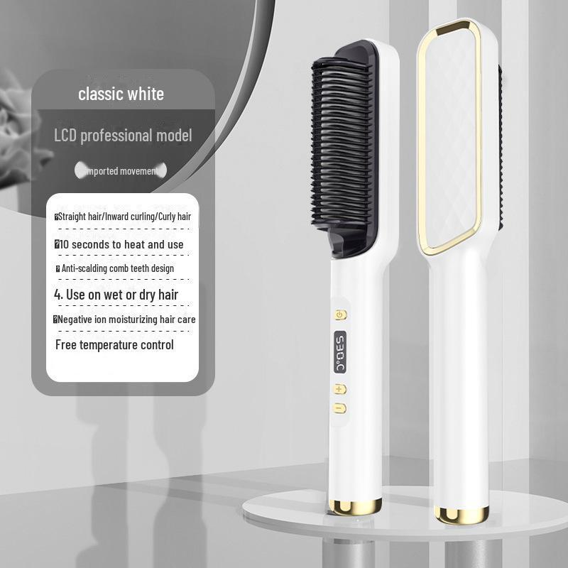 Negative Ion Dual-Purpose Hair Comb: Straightens & Curls Without Damage