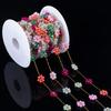 1Meter Stainless Steel Mix Color Plastic Flower Satellite Beaded Chains for Jewelry Making DIY Necklace Bracelet Accessories