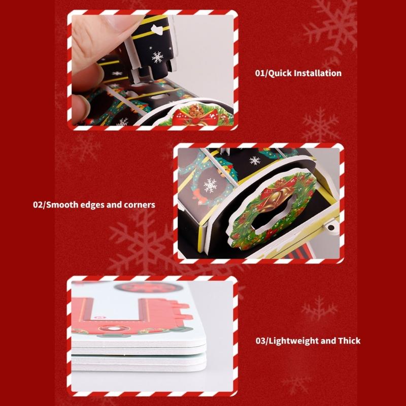 Kreative Weihnachts-Puzzle-Bastelsets für Kinder Handgefertigte Papierornamente Feiertagsdekoration Papierkarten Puzzles