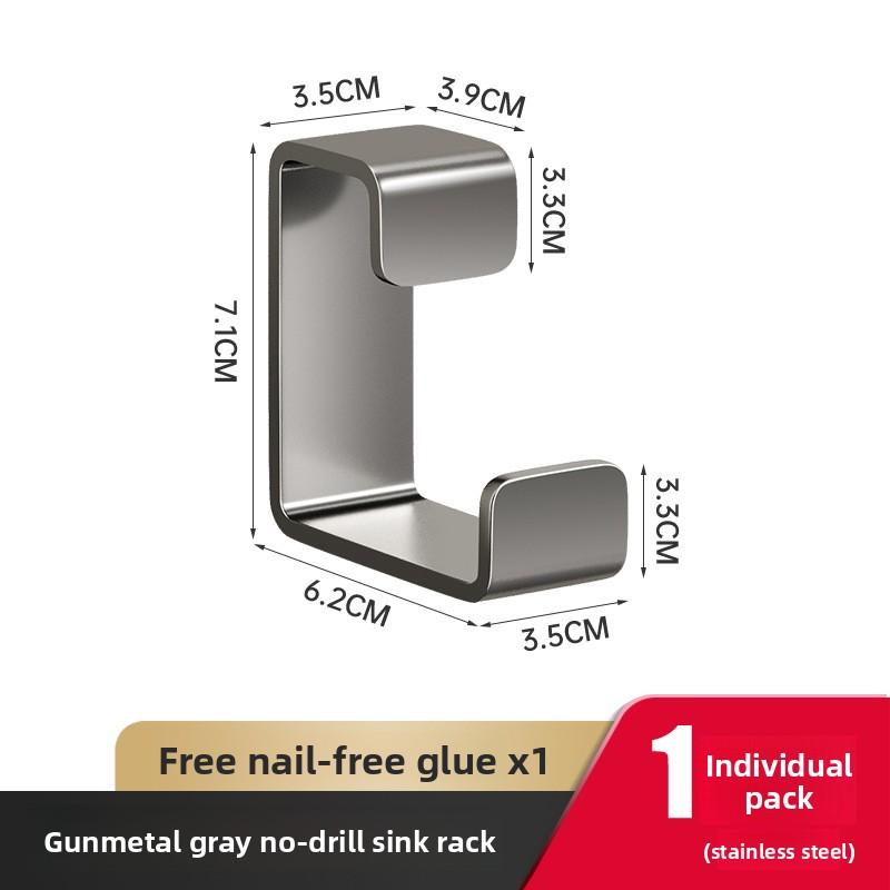 1pcs Wall Mounted Basin Holder Space Saving Bathroom Storage Rack Punch Free Hanger For Washing Basin Household Daily Organizing
