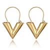 Simple Gold Silver Color Letter V Gift For Women Drop Earrings Dangle Earring Hoop Earrings Jewelry