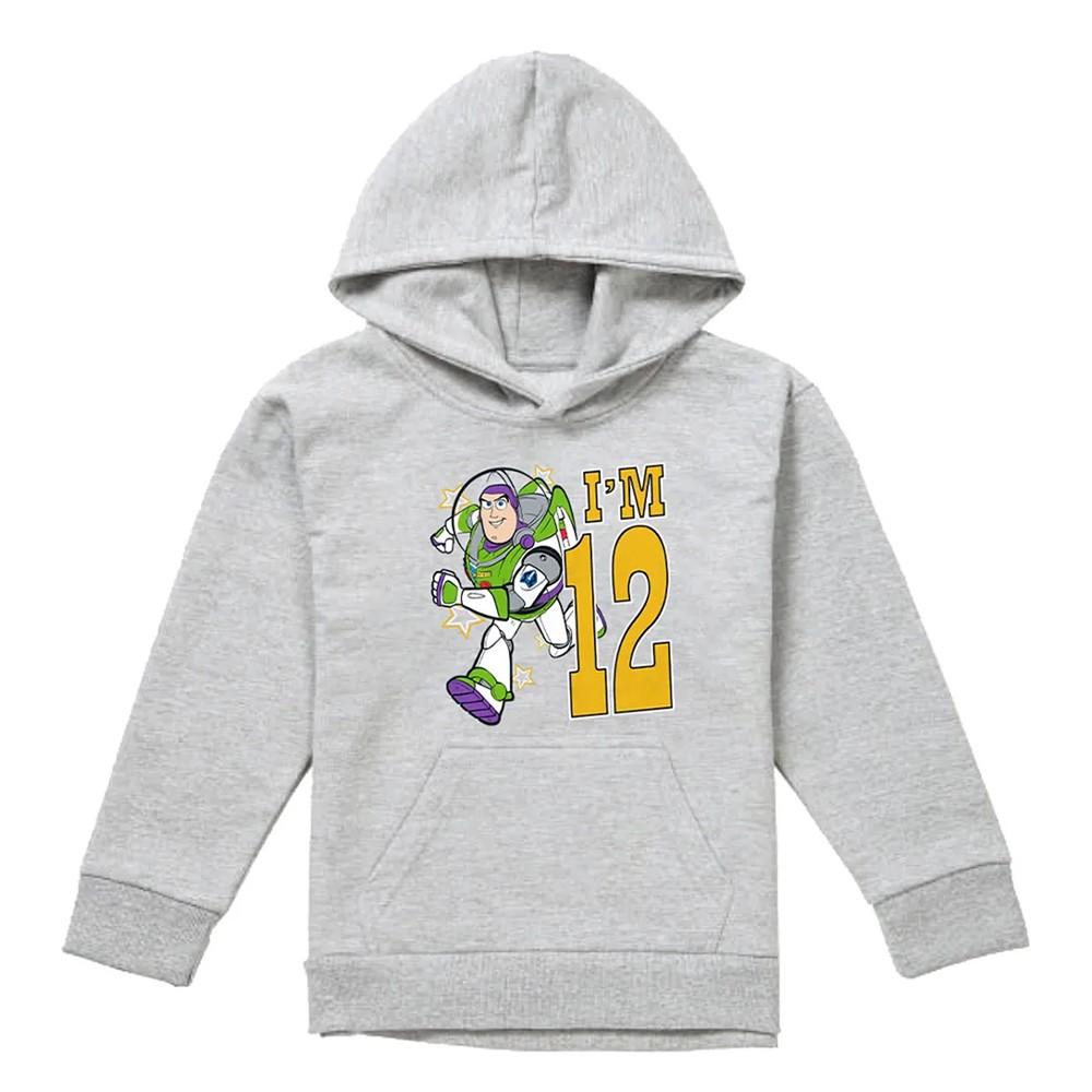 Toy Story Childrens/Kids IÂ´m 12 Buzz Lightyear Heather Birthday Pullover Hoodie