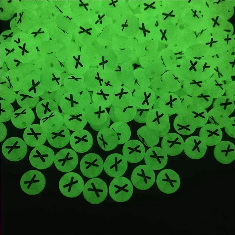 100-500PCS Acrylic Luminous A-Z 26Letter Beads Loose Spacer Alphabet Beads For Jewelry Making DIY Charms Bracelet Necklace