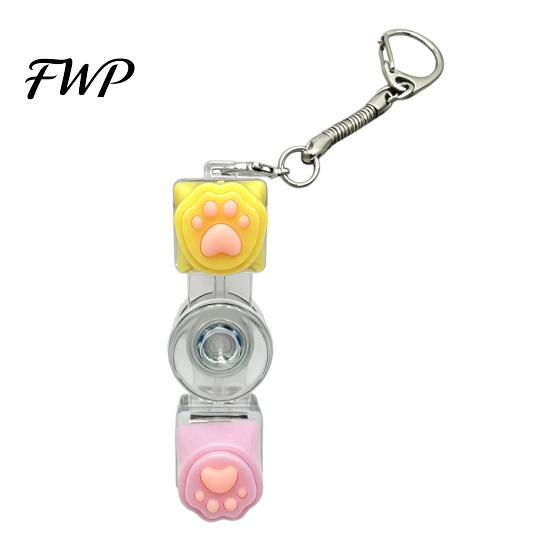 Clicky Mechanical Keyboard Toy LED Light-up Fidget Spinner Decompression Button Finger Clicker Glowing 2/3/4/5/6-Keys Keychain Stress Relief Desk