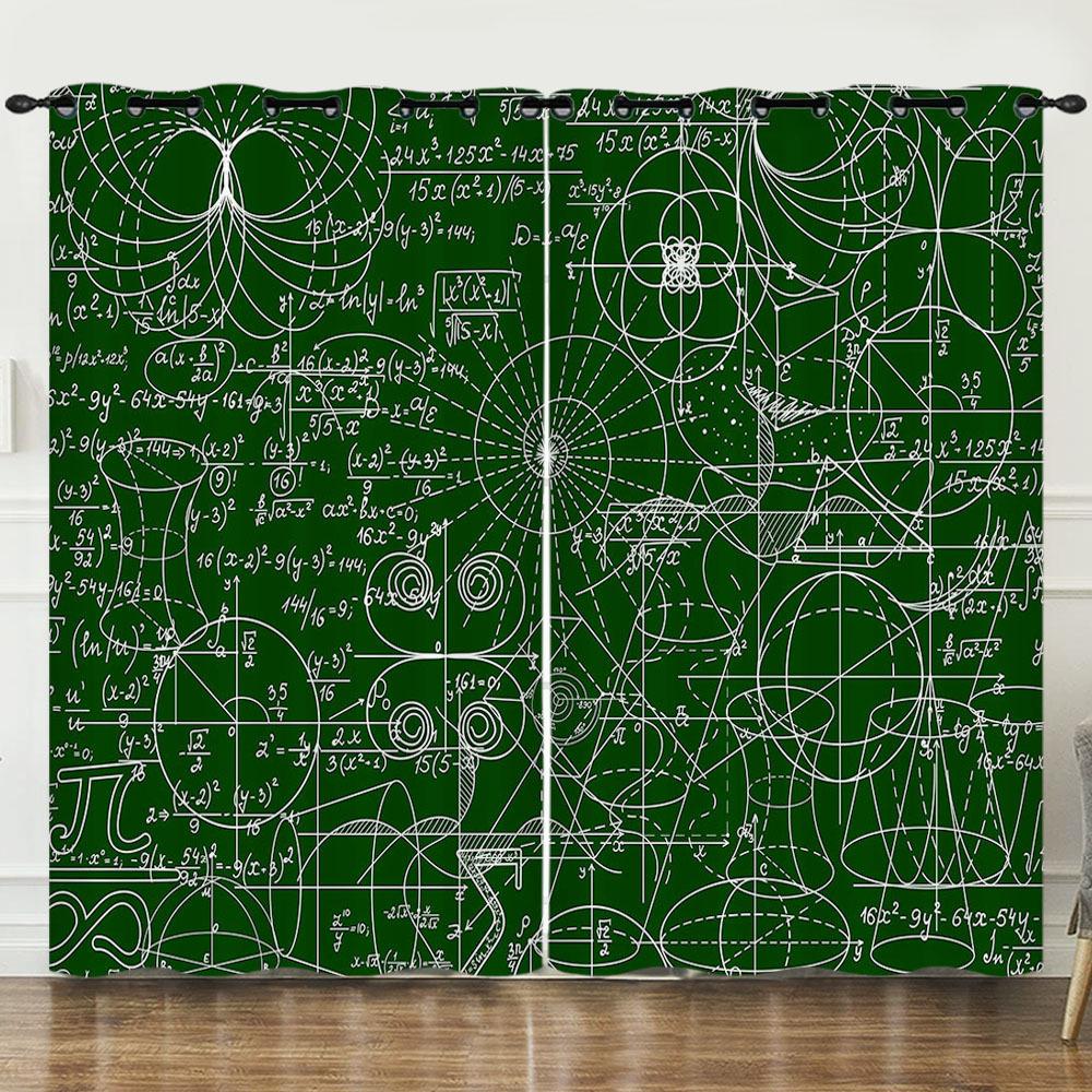 Zasłona Geometryczna Wzór Liczbowy Drukowanie Cyfrowe 3D Zasłona zaciemniająca Przelotki