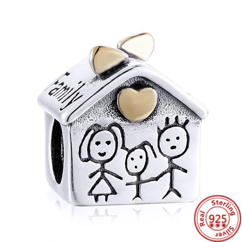 Fit Original Pendant Charm Bracelet Fine Zircon 925 Sterling Copper Sweet Lovely Happy Boy Girl Love Pink Heart Robot DIY Beads