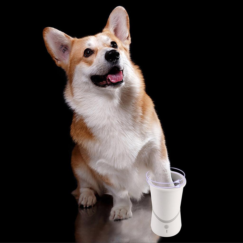 Dog Paw Cleaner Automatic Soft Bristles Low Noise Rechargeable Removable Pet Foot Wash Cup for Cats