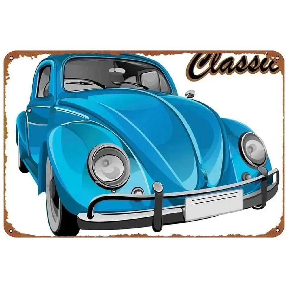 Retro Metal Sign - Classic Car Wall Art for Man Cave, Garage, Home Bar Decor