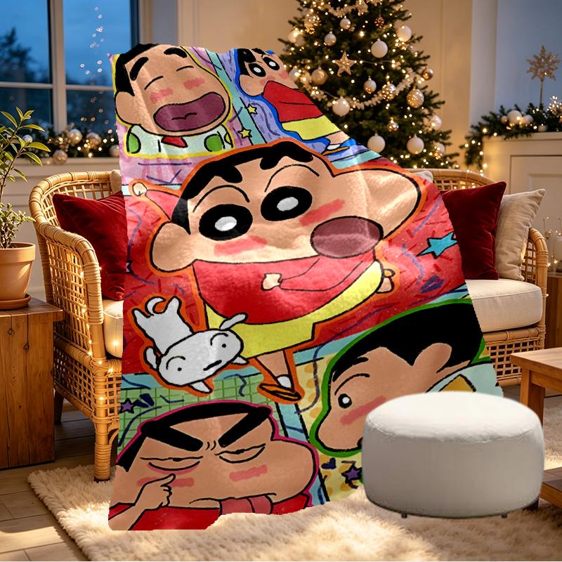 Crayon Shin Print Blanket - Soft & Comfortable, for Bedroom, Travel, Sofa, Home Decoration - Birthday Christmas Gift for Friend