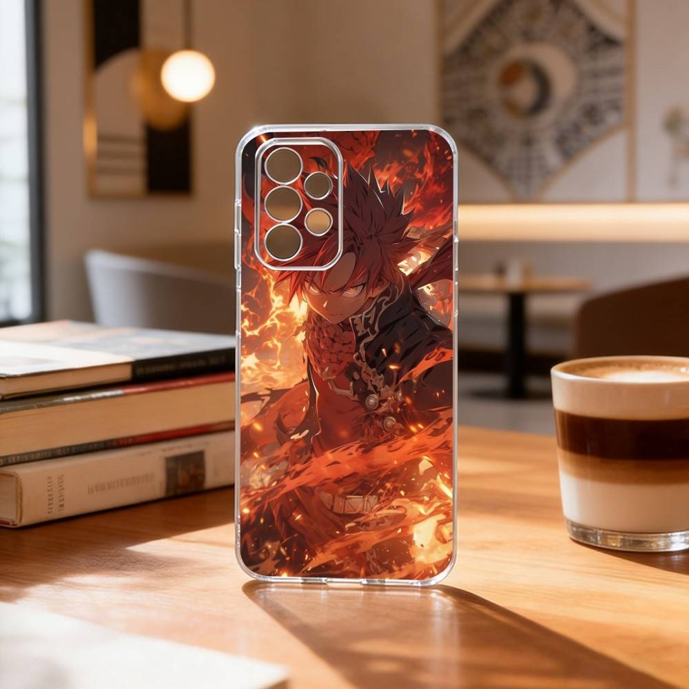 Coque de téléphone Fairy Tail Natsu Dragon Slayer Silhouette Pour Samsung S25,S24,S21,S22,S23,S30,Ultra,S20,Plus,Fe Housse Transparente