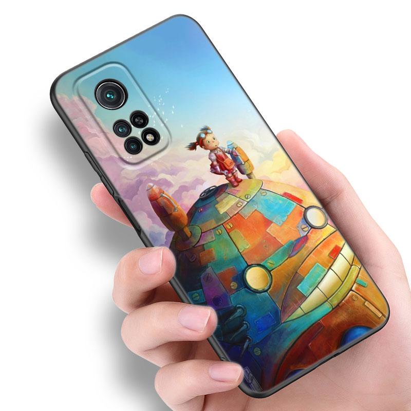 Studio Ghibli Totoro Phone Case For Xiaomi Mi A2 8 9 SE Note 10 10T 11 12 Lite 9T 11T 12S 12T Pro A3 6X 12X Soft TPU Black Cover