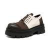 Autumn British Style Thick Soled Oxford Shoes Men's Lace Up Business Formal Round Toe Leather Shoes Derby Platform Casual Shoes
