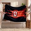 Couverture polaire personnalisée Middlesbrough FC avec logo de football, texte de nom personnalisé, couverture jetée douce et chaude pour la maison