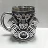 Stainless Steel &ResinCup V8 & V6,Engines Design Mug, Durable & Stylish Rust-Proof Coffee Mug for Car Enthusiasts & Novelty Gift