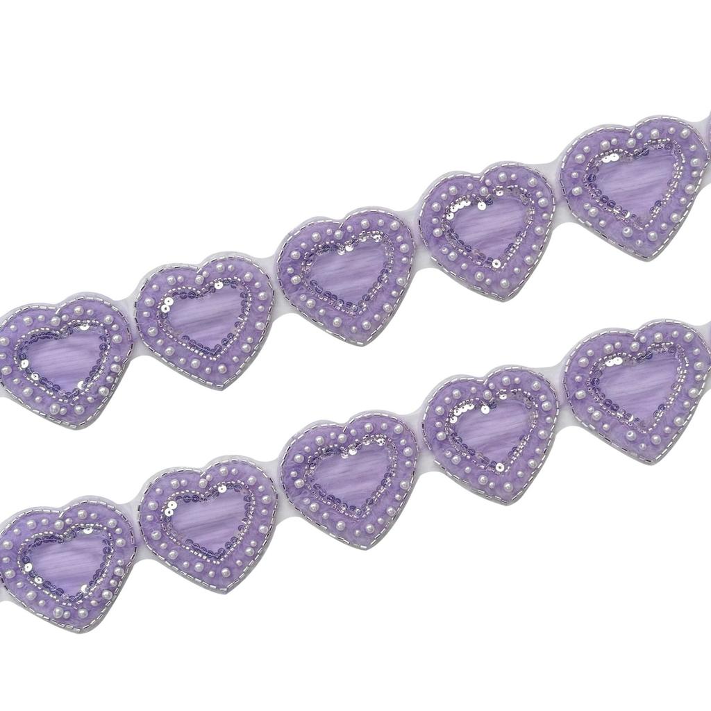 Exquisite Herzperlen-Spitze Pailletten-Spitze Kleidung Lolita-Kleid Tasche Haarschmuck Dekorative Spitzen-Accessoires