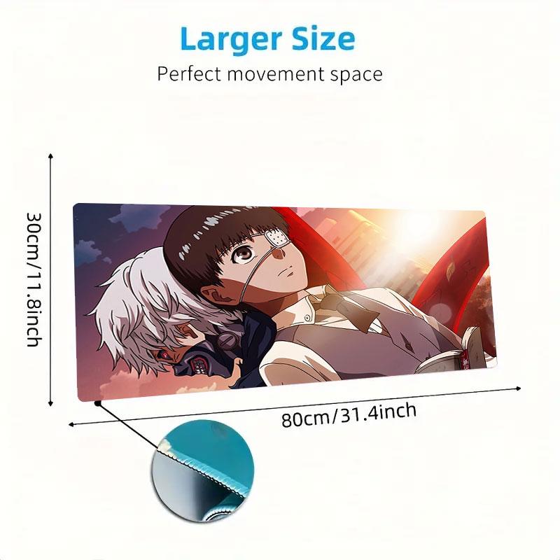 Tokyo Ghoul Mouse Pad, Large Gaming Desk Mat, Non-slip XXL Mousepad for Laptop & Tablet, Mini PC Playmat with Stitched Edges