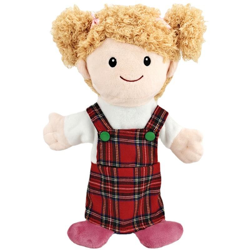 25cm Tatlı Aile El Kuklası Bebekleri Erken Eğitim Öğrenme Peluş Oyuncaklar Çocuklar İçin Cosplay El Parmak Kuklaları Hediyeler