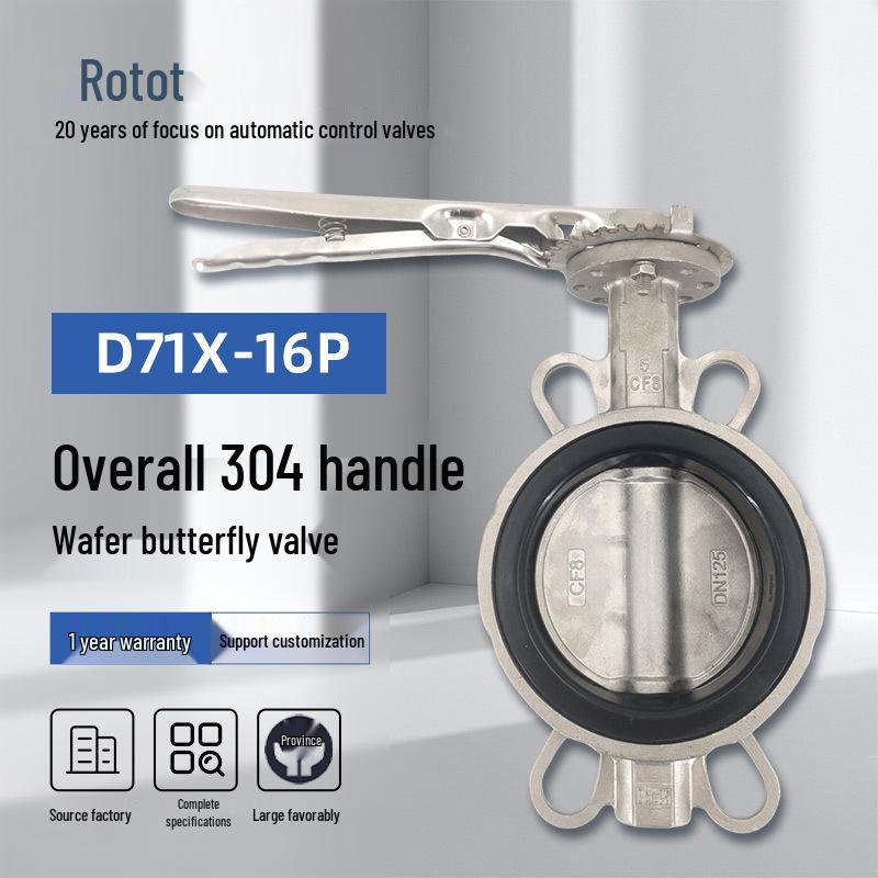 304 Stainless Steel Double Clip Butterfly Valve with EPDM Soft Seal
