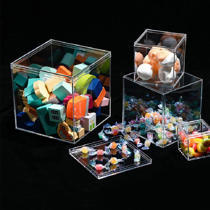 Modern Minimalist Clear Plastic Organizer Container With Lid For Stationery Toys Medicine