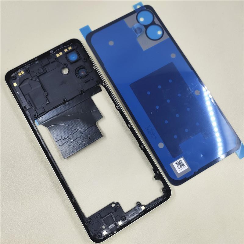 + Volledige Behuizing Voor Samsung Galaxy A06 Middenframe + Batterijdeksel Achterkant Achterste Behuizingshoes Met Camera Lens